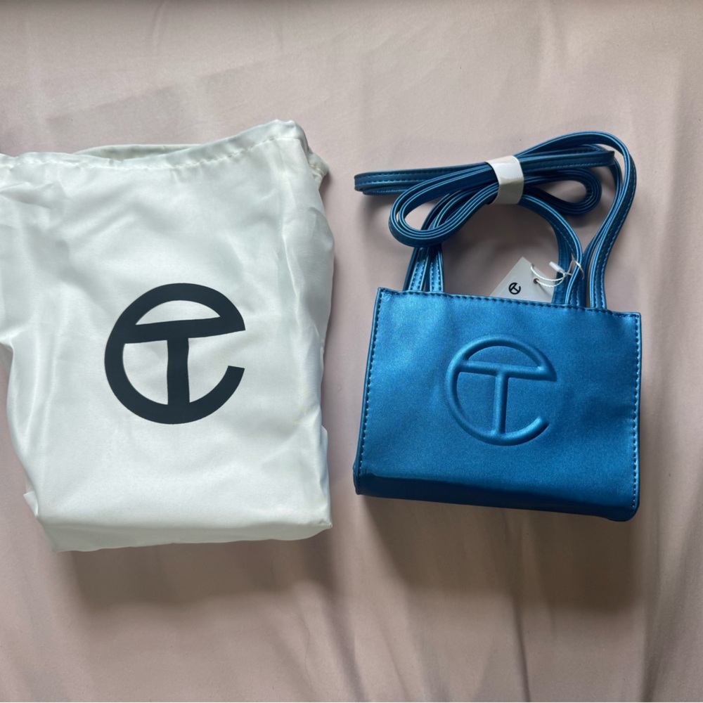 Blue Metallic Telfar Small Shopper